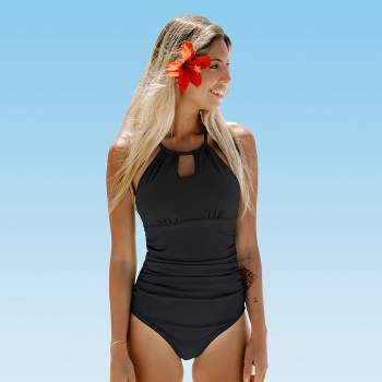 Women's Cutout High Neck Back Tie One Piece Swimsuit -Cupshe