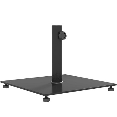 Outsunny Square Patio Umbrella Base, 29 lbs Metal Umbrella Stand Base with Adjustable Pads, Patio Umbrella Holder for 1.5"/1.9" Poles