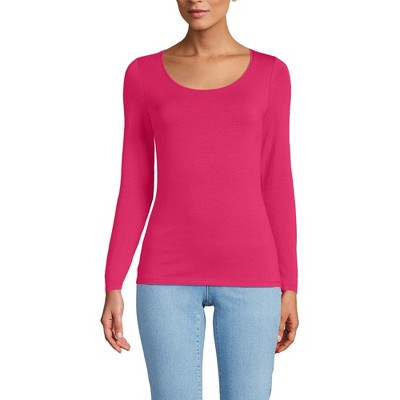 Lands' End Women's Long Sleeve Lightweight Jersey Scoop Neck T-Shirt
