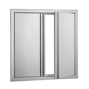 VEVOR BBQ Access Door, 24W x 24H Inch Double Outdoor Kitchen Door, Stainless Steel Flush Mount Door, Wall Vertical Door with Recessed Handles - 1 of 4