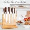 LunaLulinlk Knife Block Magnetic Universal Knives Holder Bamboo Knife Stand for Kitchen Cutlery Display Rack and Organizer - 2 of 4