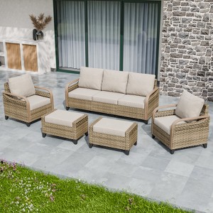 EAGLE PEAK Wicker Outdoor Patio Conversation Set - 1 of 4