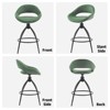 Karl Home 2 Piece Set of Green Swivel Bar Stools with Hollow - out Backrest, PU Upholstery & Powder - 2 of 4