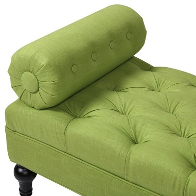 Lewis Bright Chartreuse Fabric Bolster Arm Bench