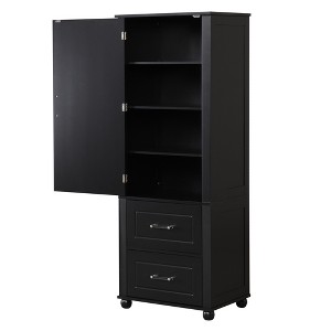 Rbied 23 in. W x 16 in. D x 61 in. H Bathroom Storage Cabinet Linen Cabinet with Adjustable Shelf - 1 of 4