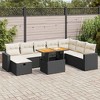 vidaXL Garden Sofa Set Brown Poly Rattan Large Adjustable Feet - Black and Cream with Storage - 2 of 4