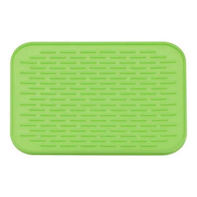 Unique Bargains Dish Drying Mat Silicone Drain Pad Heat Resistant Suitable  For Kitchen Blue Green 2 Pcs 8.5 X 6 : Target