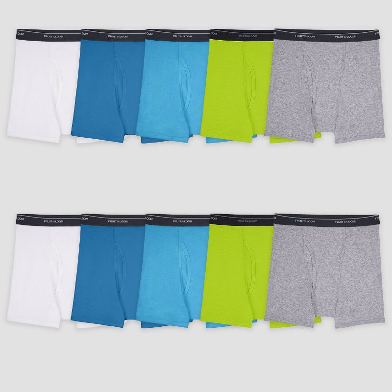 Fruit of the Loom Boys' 10pk Boxer Briefs, 1 of 5