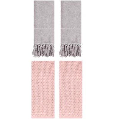 REGALWOVEN 4 Pcs Cotton Bathroom Hand Towels for Spa, Hotel