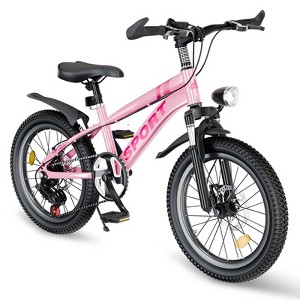 Gulches 24 Inch Kids Mountain Bike for Boys & Girls Ages 7-12£¬ 7-Speed Gears, Dual Disc Brakes，Pink - 1 of 4