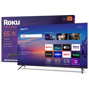 Roku 65" Select Series 4K HDR Smart Roku TV with Roku TV Remote: LED, Wi-Fi, HDMI - 1 of 4