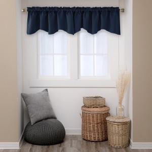 Deconovo Scalloped Rod Pocket Valance – Semi-Sheer Light-Filtering Curtain Panel - 1 of 4
