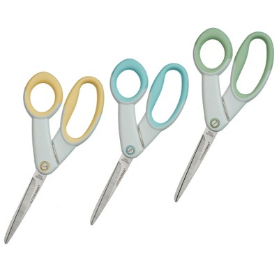 ECR4Kids Ultra-Grip 8.5" Stainless Steel Scissors with Soft Comfort Grip, Office Supplies, Assorted, 36-Pack
