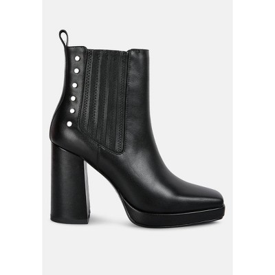 Grape-Vine High Heeled Leather Women Boot In Red