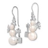 Black Bow Jewelry Rhodium Plated Sterling Silver & FW Cultured Pearl Snowman Earrings - 2 of 4