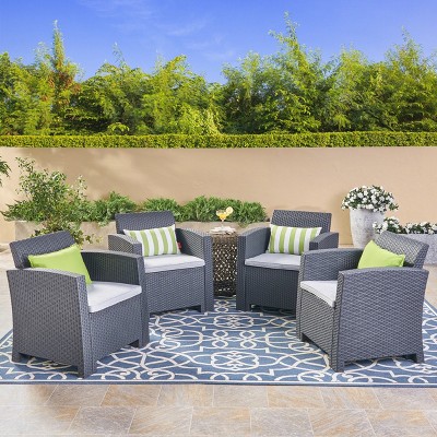 Christopher Knight Home Johns Outdoor Polypropylene Club Chairs with Water Resistant Cushions (Set of 4)