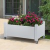 A flower pot with wheels, an outdoor planter box with a capacity of 53L/14Gal/1.87 cubic feet - 2 of 4