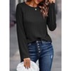 Womens Tops Long Sleeve Lightweight Shirts Fall Fashion Clothing Trendy Tops Crewneck Knit Basic Tee - 4 of 4