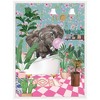 Kate & Laurel All Things Decor 18"x24" Sylvie Maximalist Bathroom Elephant Bubblegum Framed Canvas by Honey Island Studio White - 2 of 4