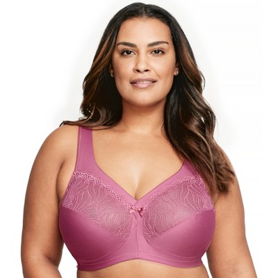 Glamorise Womens Magiclift Natural Shape Support Wirefree Bra 1010 Red  Violet 44h : Target