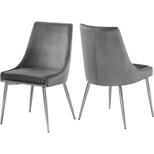 Meridian Furniture Karina Gray Velvet Dining Chair (Set of 2) - 1 of 4
