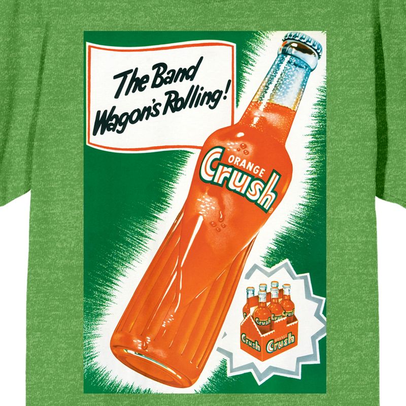 Orange Crush The Band Wagon's Rolling Crew Neck Short Sleeve Green Heather Women's T-shirt, 2 of 4