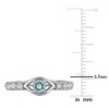 EVERLY JEWELRY | Sterling Silver 1/3 CT TGW Blue Topaz and Created White Sapphire Fashion Ring - 4 of 4