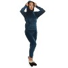 Memoi Women's 2 Piece Plush Ribbed Velour Hooded Sweatshirt Set - 2 of 4