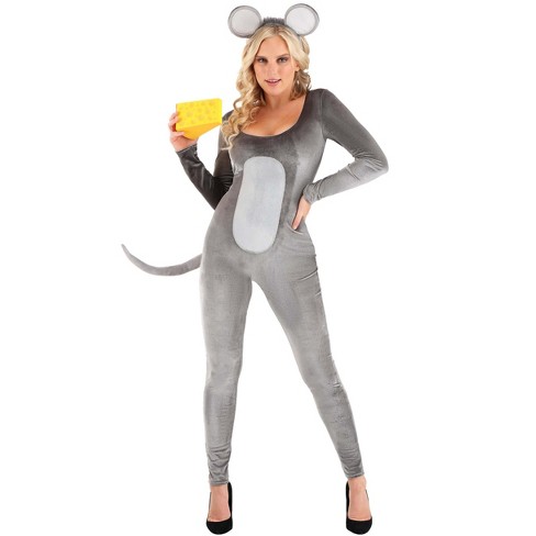 Halloweencostumes.com Small Women Mouse Women's Jumpsuit Costume, Gray ...