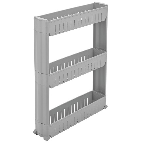 3-Tier Rolling Laundry Cart White Wire Shelf Organizer Basket Shelves Utility 