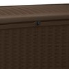 Keter Borneo 110 Gallon All Weather Weatherproof Rattan Wicker Resin Outdoor Backyard Patio Porch Deck Organization Storage Box Bench, Brown (2 Pack) - 3 of 4