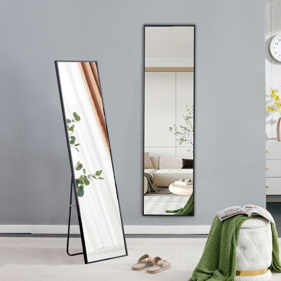 Vynxaria Aluminum alloy metal frame wall-mounted full-length mirror for porch,bathroom vanity mirror,floor-to-ceiling mirror,Gold