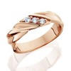 Pompeii3 1/10ct Diamond 14K Rose Gold Mens Wedding Ring - 2 of 3