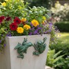 HomeRoots Set of Two Stone Garden Green Frog Resin Hanging Dimensional Sculptures - 2 of 4