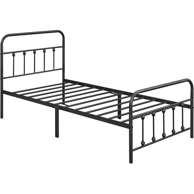 Yaheetech Iron Platform Bed Frame with High Headboard and Footboard, 1 of 8