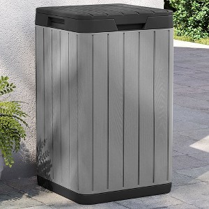 vidaXL Outdoor Garbage Bin Gray 15"x15"x25.6" PP - 1 of 4