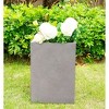 19" Kante Lightweight Durable Modern Tall Square Outdoor Planter Weathered Concrete Gray - Rosemead Home & Garden, Inc. - 2 of 4