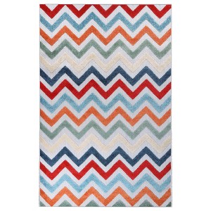 Chevron Zig-Zag Geometric Modern Indoor Outdoor Area Rug by Blue Nile Mills - 1 of 4