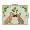 Amanti Art 30"x23" French Bulldogs and Mistletoe by Fab Funky Framed Canvas Wall Art Print - 4 of 4