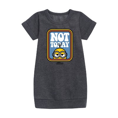 - Despicable Me Minions - Not Today Graphic Short Sleeve Fleece Dress