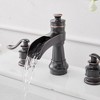 BWE 8 in. Waterfall Widespread 2-Handle Bathroom Faucet With Pop-up Drain Assembly - 4 of 4