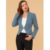 INSPIRE CHIC Women's Collarless Work Office Long Sleeve Cropped Blazers - 3 of 4