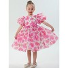 2Bunnies Girls' Organza Puff Sleeve Floral Babydoll Fit & Flare Dress - image 2 of 4