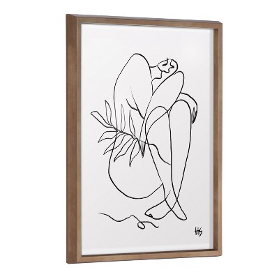 18" x 24" Blake Summer Lines 5 by Maggie Stephenson Framed Printed Glass Gold - Kate & Laurel All Things Decor: Modern Vertical Wall Decor
