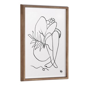 18" x 24" Blake Summer Lines 5 by Maggie Stephenson Framed Printed Glass Gold - Kate & Laurel All Things Decor: Modern Vertical Wall Decor - 1 of 4