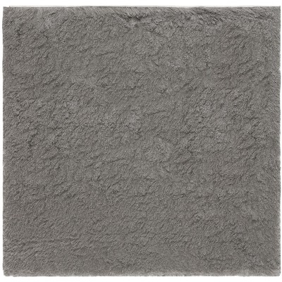 Parisian Titanium Square Tufted Shag Rug in Wool & Synthetic Blend