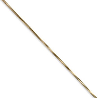 Black Bow Jewelry 0.9mm, 14k Yellow Gold, Round Snake Chain Necklace