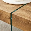Okak 43.3"x23.6" Wood Grain Coffee Table with Tempered Glass Legs, Multi-Purpose Side Table Display Stand for Living Room Office, Wood - 4 of 4