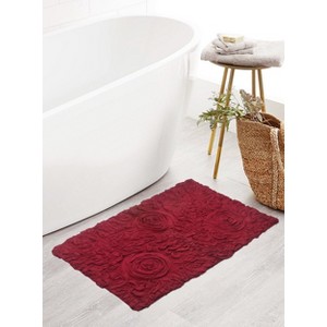 Bell Flower Collection Cotton Floral Pattern Tufted Bath Rug - Home Weavers - 1 of 4
