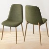 Armless Dining Chair Set Of 2 With Oak Metal Legs,Linen Dining Chair for Dining Room,Kitchen Chair,Modern Design-Tanpinhause - 3 of 4